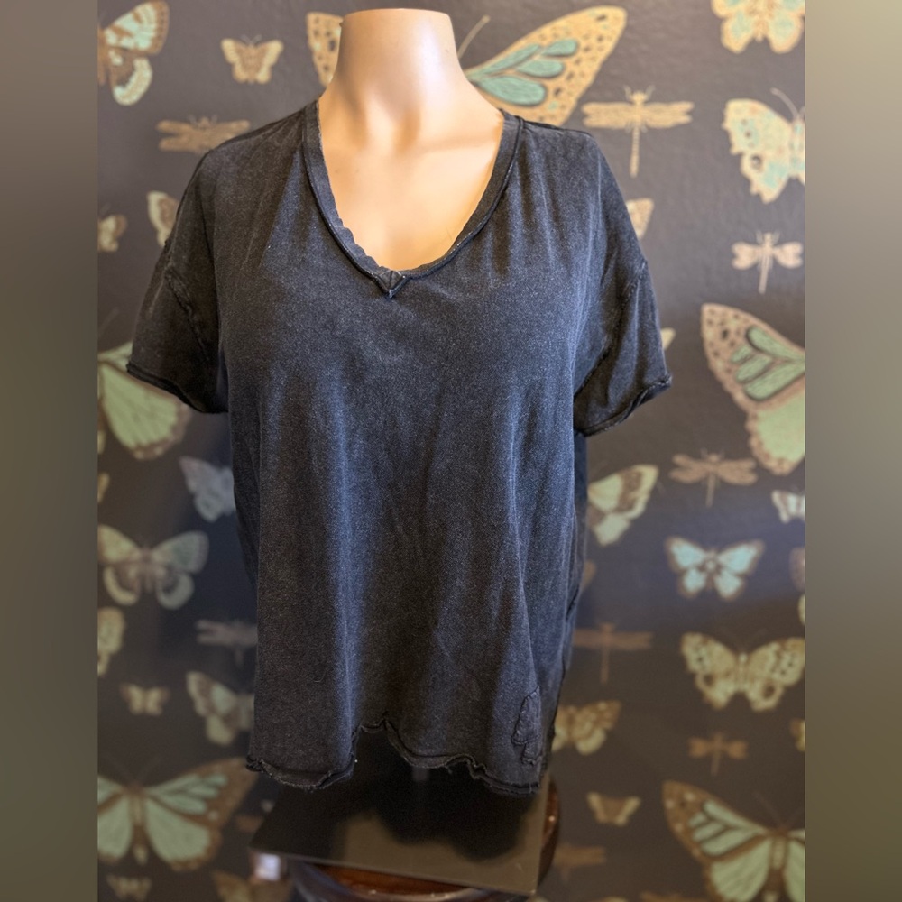 We The Free Black T Shirt women’s Free People v neck